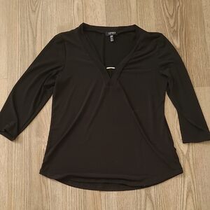 Jones New York Black V-Neck Blouse